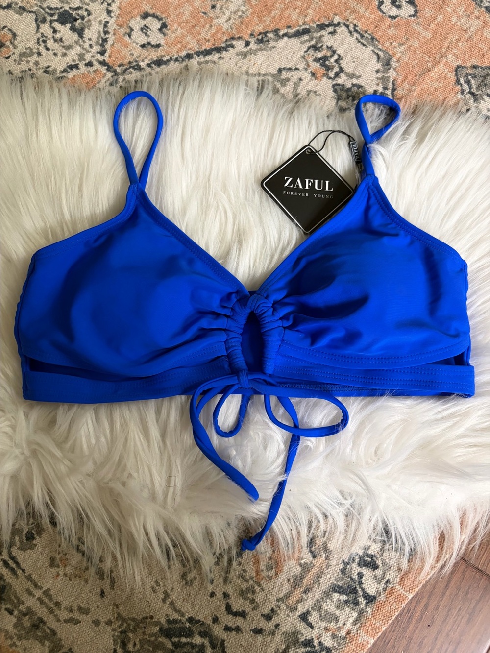 Bright Blue bikini top NWT